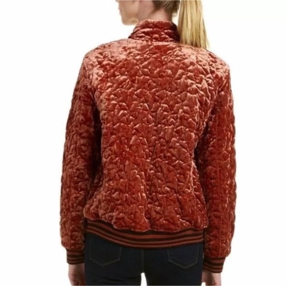 Bernardo Velvet Quilted Star Bomber Jacket PS - Picture 3 of 16